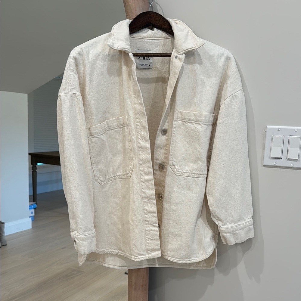 Zara Cream Button Down Shirt